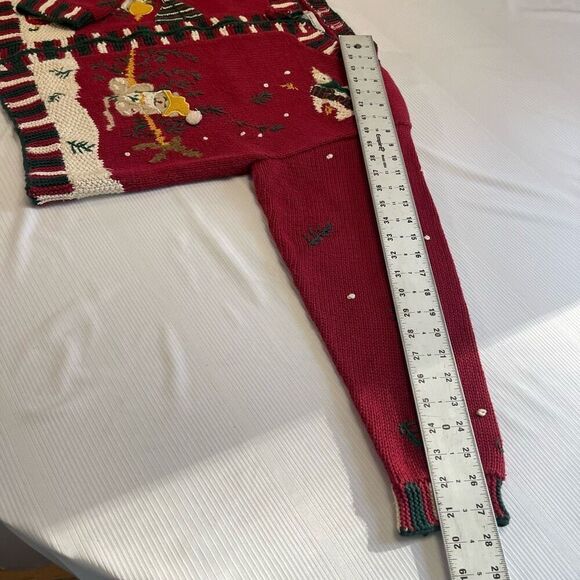 Eagle’s Eye VTG Snowman Embroidered Sweater Cardigan Size Medium - Picture 6 of 10